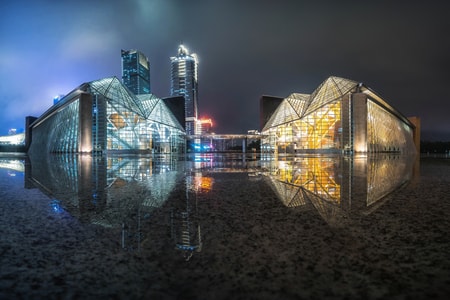 行摄粤港澳摄影大赛-深圳-深圳图书馆-深圳音乐厅-夜景 图片素材