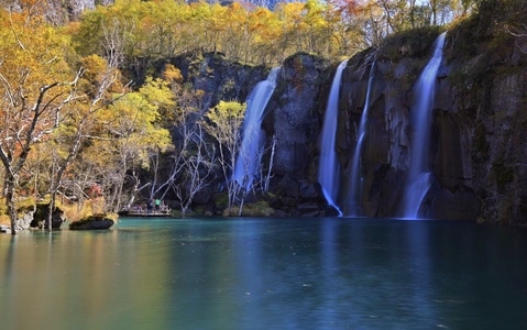 旅行-长白山-湖面-湖泊-瀑布 图片素材