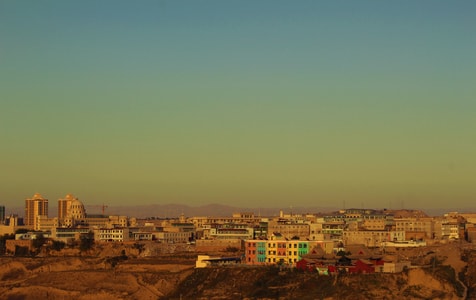 小镇-风景-城市-黄土高原-西北 图片素材