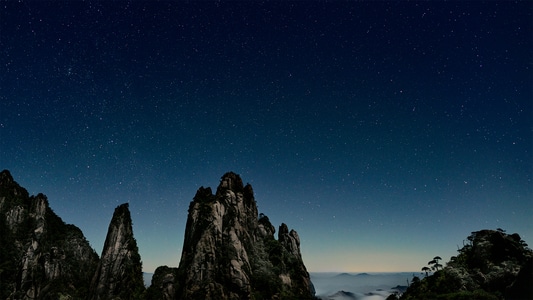 旅游-星空-三清山-天空-山峰 图片素材