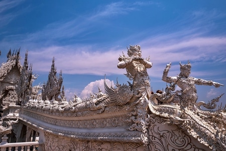 清迈-白庙-旅行-建筑-雕塑 图片素材