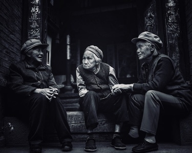 白族-诺邓-云南-老姐妹-萨克斯 图片素材