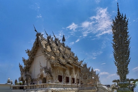 清迈-白庙-旅行-建筑-天空 图片素材