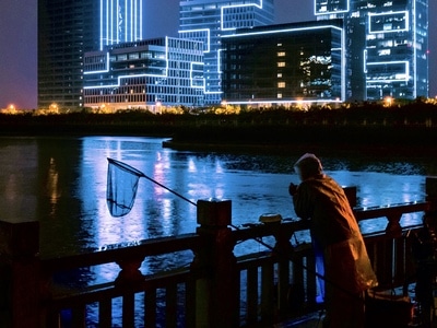 夜钓-雨夜-辛庄-码头-夜景 图片素材