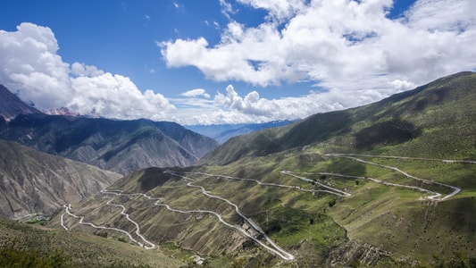 风光-旅行-西藏-318国道-72道拐 图片素材