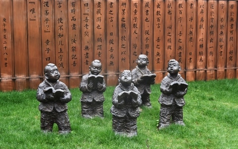老图新修-户外-旅行-雕像-梅溪草堂 图片素材