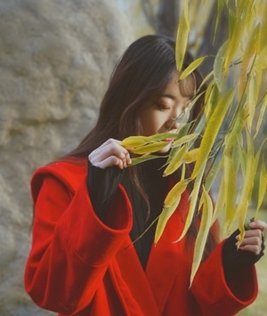 一镜知秋-武汉大学-秋冬季-深秋-女孩 图片素材