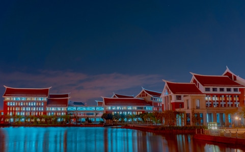 厦门-索尼-夜景-集美-厦门医学院 图片素材