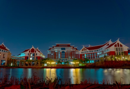 厦门-索尼-夜景-集美-厦门医学院 图片素材