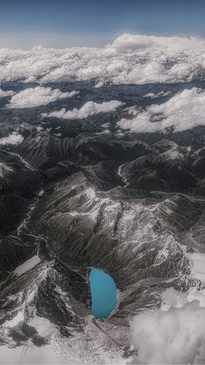 上帝视角-西藏-航拍-雪山-高原 图片素材