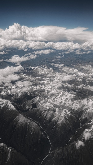 上帝视角-湖泊-青藏高原-高原-雪山 图片素材