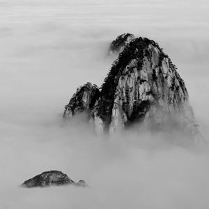 黑白-风光-云雾-黄山-风景 图片素材