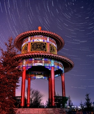 夜色-亭子-凉亭-夜景-养心亭 图片素材