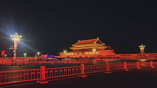 一镜知秋-风景-天安门-夜景-城市 图片素材