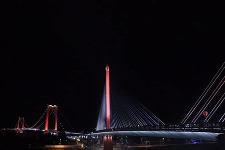 桥梁-夜景-宜昌至禧大桥-建筑-桥 图片素材