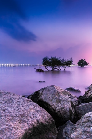 风光-色差-城市-夜景-海水 图片素材
