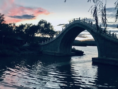 旅行-颐和园-自然-桥头-桥 图片素材