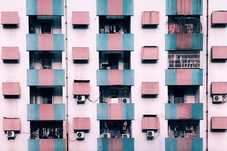 色彩-街拍-建筑-建筑-阳台 图片素材