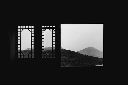 杭州-山色-窗户-山-山峰 图片素材