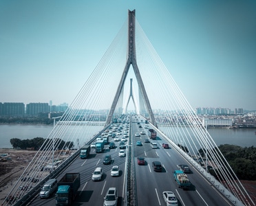 广州市-番禺大桥-航拍-三角形-方构图 图片素材