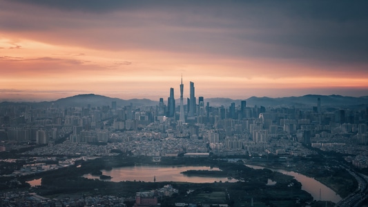 广州市-航拍-大场景-电影感-城市地标 图片素材