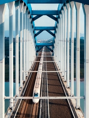 高铁-桥-四川-宜宾-蓝色 图片素材