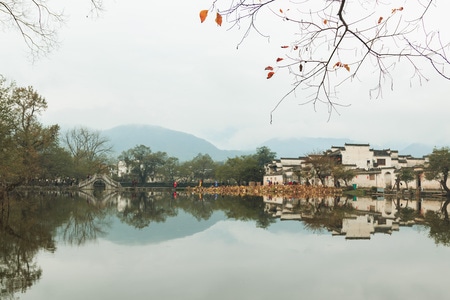 宅家-安徽-宏村-中国风-国画 图片素材