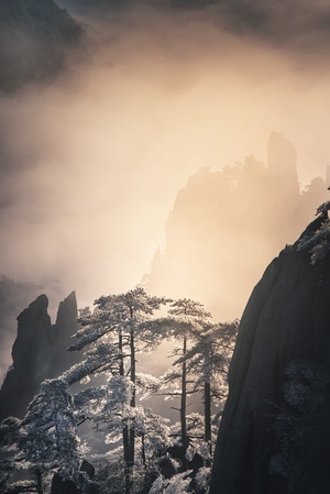 中国风-冬天-日出-大气-壮丽 图片素材