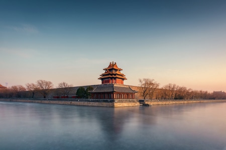 你好2020-日落时分-梦幻-风光-大楼 图片素材