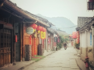 古街-阆中-古建筑-房屋-道路 图片素材