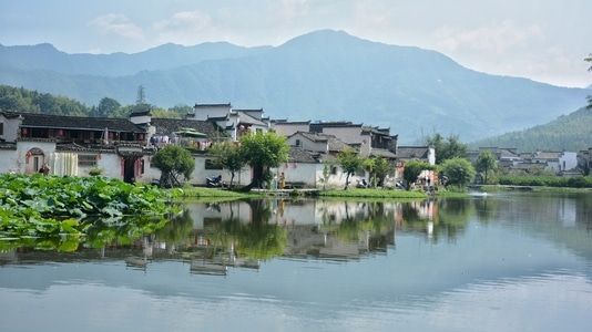 徽州-宏村-风景-湖泊-湖 图片素材