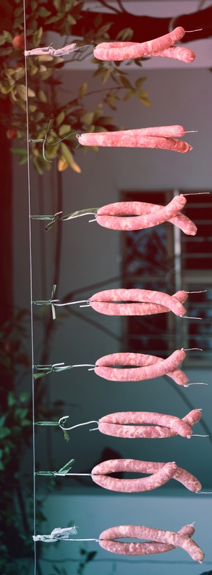 乡村-过年-腊肠-香肠-美食 图片素材