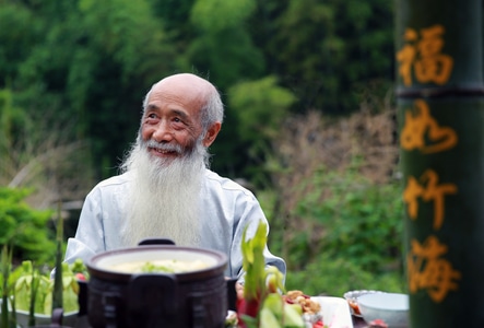 四川长宁-蜀南竹海-人物-老寿星-著名老艺人 图片素材