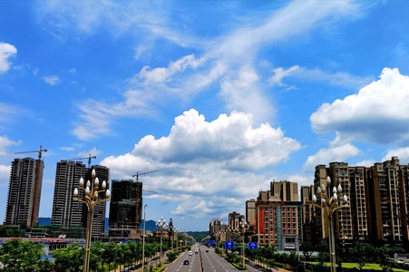 四川长宁-县城-武汉加油-城市-城市风光 图片素材