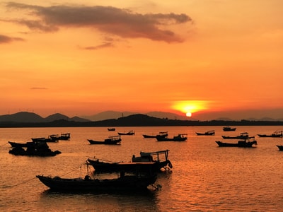 风景-夕阳-色彩-海陵岛-海边 图片素材