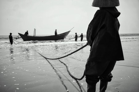 阳江-光影-场景-黑白-海边 图片素材