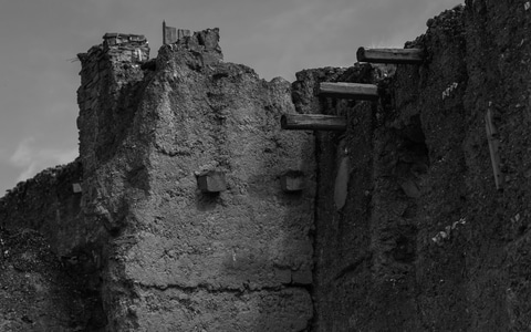纪实-藏区-废墟-黑白-房屋 图片素材