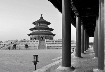北京-天坛-古建筑-黑白-天坛 图片素材