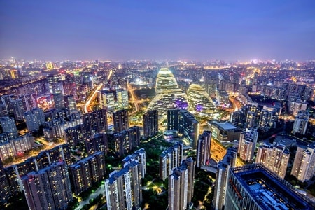 城市-北京-夜景-大厦-夜景 图片素材