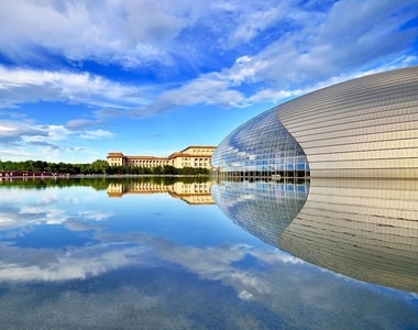 建筑-北京-国家大剧院-湖-海滨 图片素材