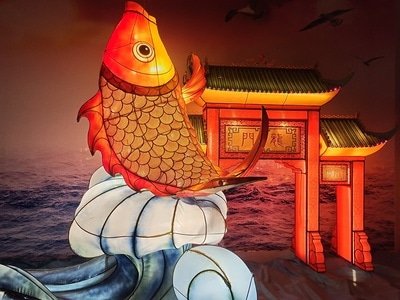 手机摄影-鲤鱼-灯彩-鲤鱼-龙门 图片素材
