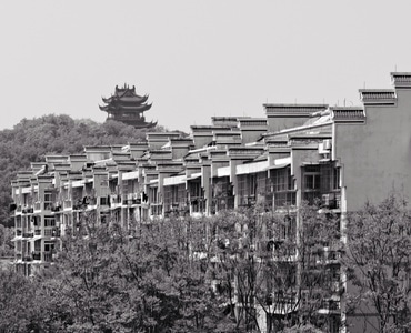 阁楼-黑白-小区-建筑-房屋 图片素材