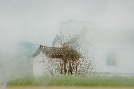 风景-江南风光-雾中-风景-房屋 图片素材