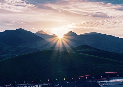 风光-日出-祁连山-风景-风光 图片素材