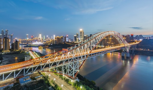 桥都-重庆-重庆夜景-朝天门长江大桥-重庆你好 图片素材