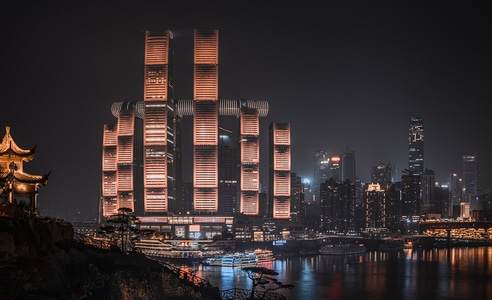 重庆来福士夜景-cbd-风光-建筑-中国风 图片素材