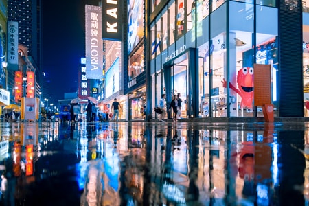 富士-成都-街拍-城市-夜景 图片素材