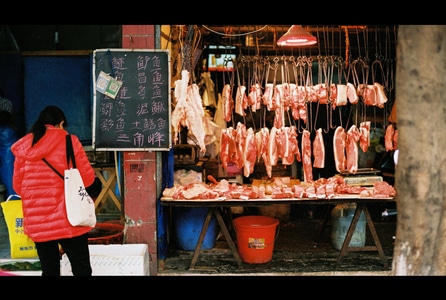 扫街-城市天际线-猪肉铺-肉铺-店铺 图片素材