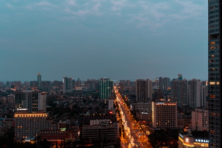 城市-色彩-富士-成都-夜景 图片素材