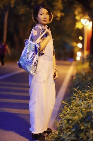 日落-黄昏-人像-深圳大学-美女 图片素材